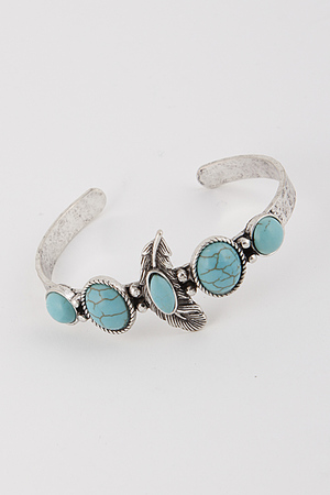 Feather Charm Open Cuff 5LCE2